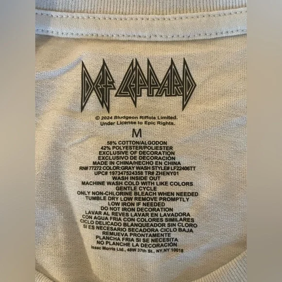 DEF LEPPARD Rhinestoned T-Shirt! 💀🌺 - Picture 4 of 7